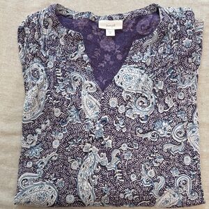 Pure Jill Purple Paisley Women Top